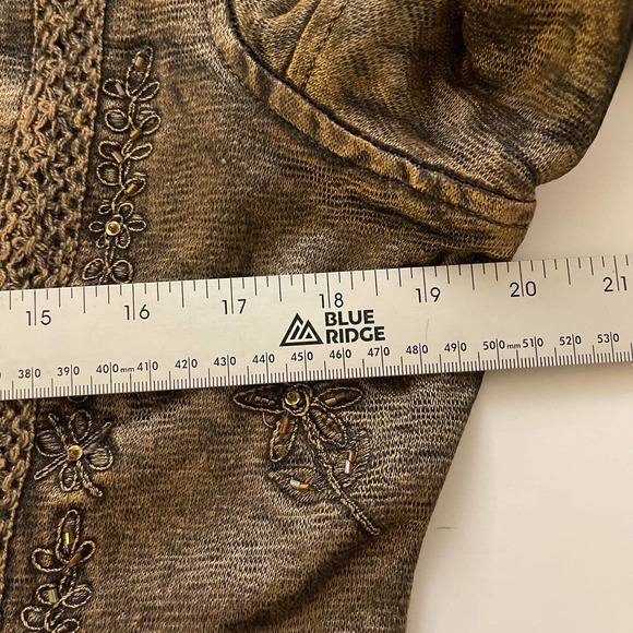 Vtg Metallic Medium Embroidered Crochet Lace Boho Flashback Blazer Jacket Women - Picture 7 of 16